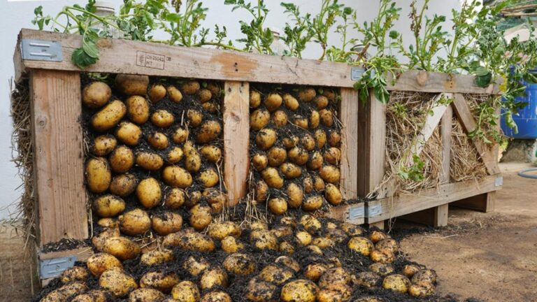 Cette astuce simple transforme une palette en un réservoir de pommes de terre…