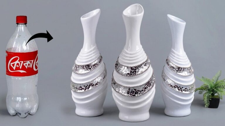 Cette astuce simple transforme une bouteille en plastique en un vase élégant…
