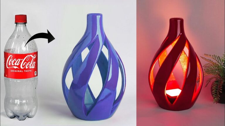Une idée simple pour transformer une bouteille en lampe et vase magnifique…