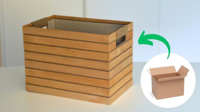 Cette astuce de recyclage transforme une simple boîte en un panier stylé…