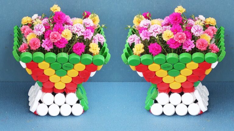 Créez 5 pots de fleurs magnifiques avec des bouchons de bouteilles recyclés !