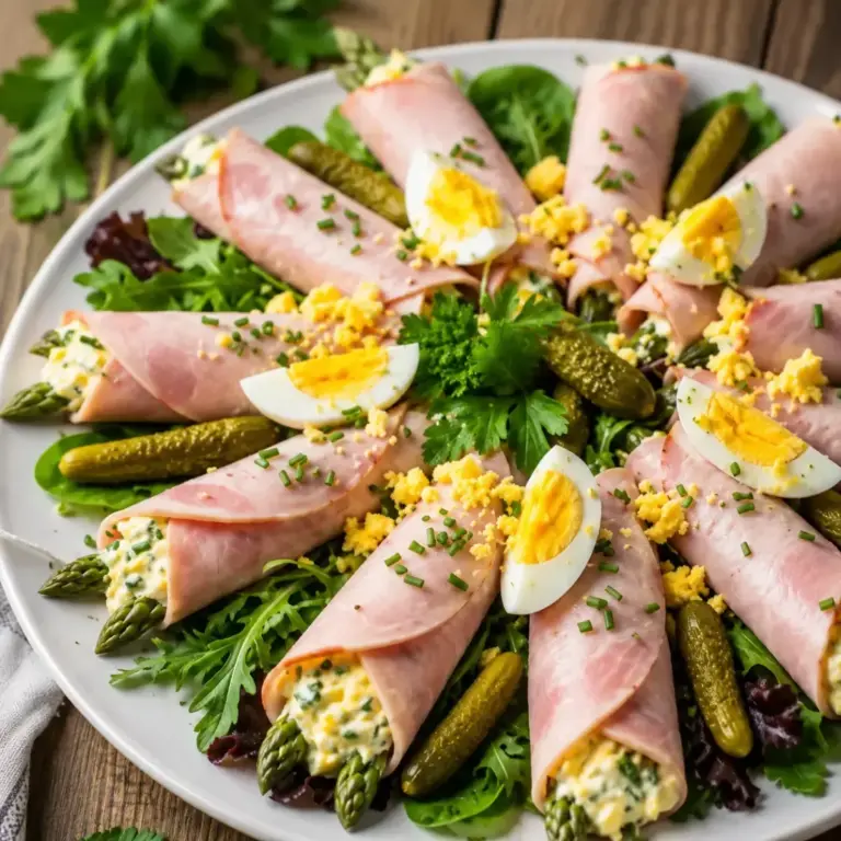 Roulés de jambon aux œufs mimosa et fromage frais : recette facile et gourmande